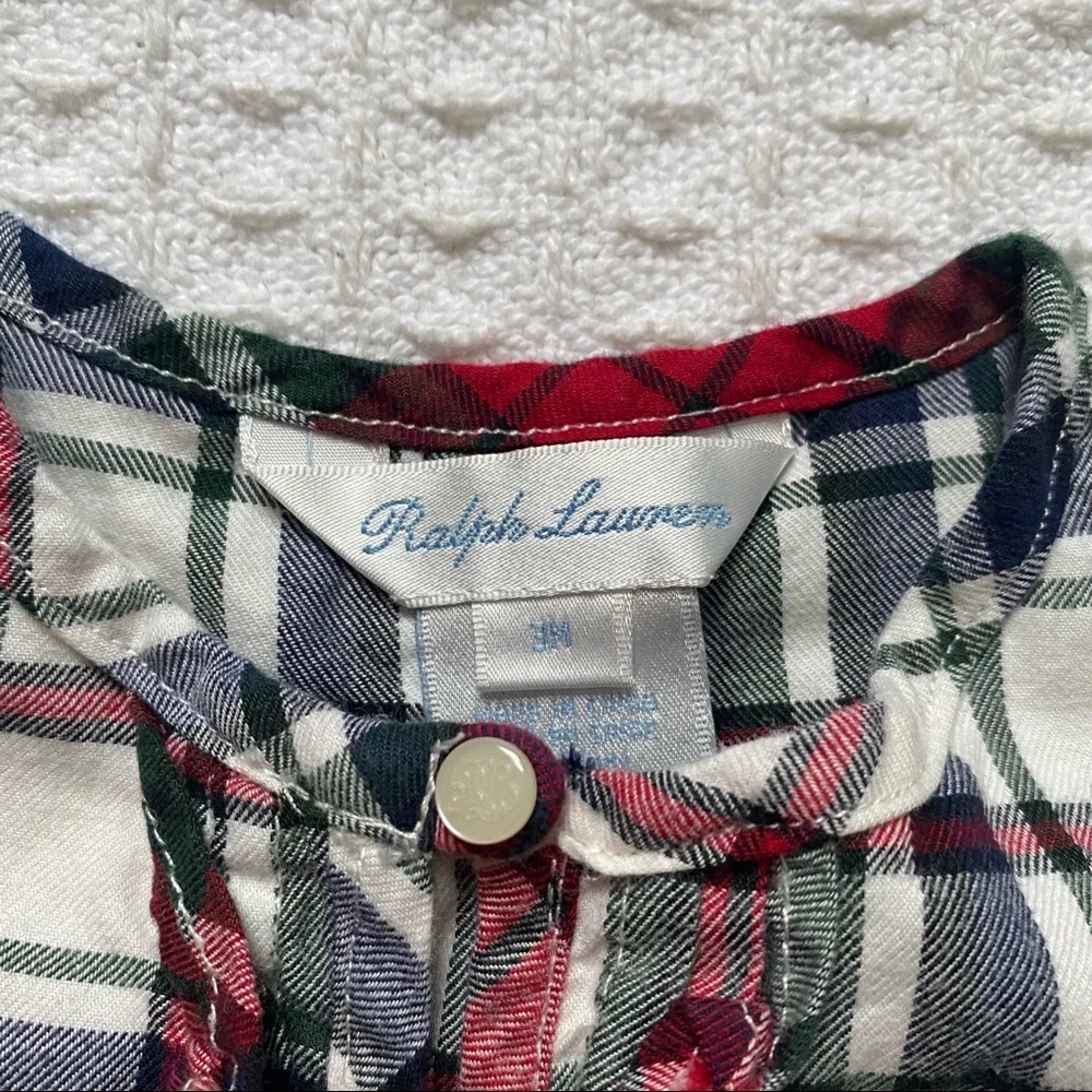 Ralph Lauren holiday red plaid baby dress size 3M